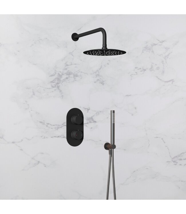 Inbouw thermostaat mat zwart STV003K Gido