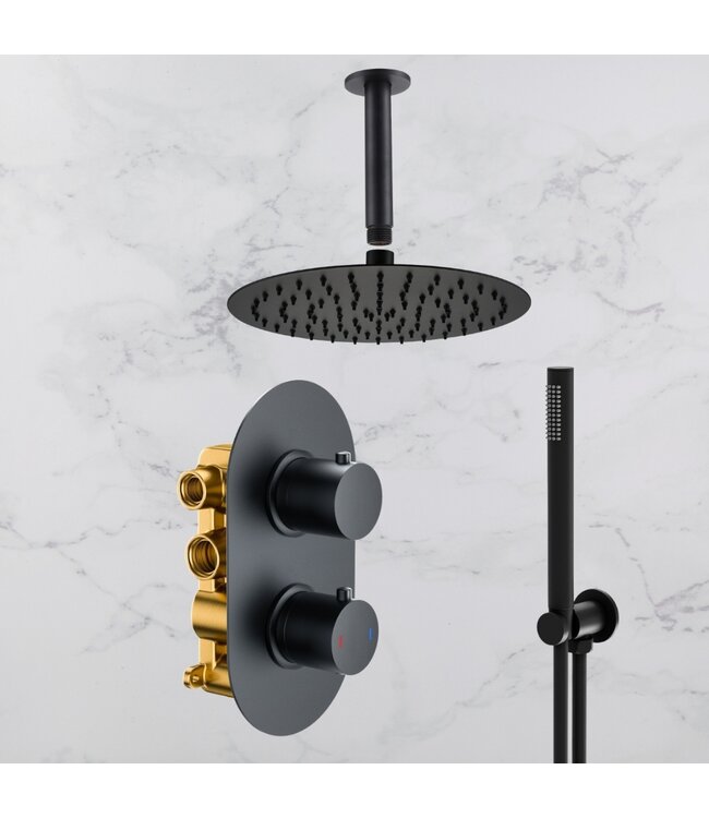 Inbouw thermostaat mat zwart STV003K Gido