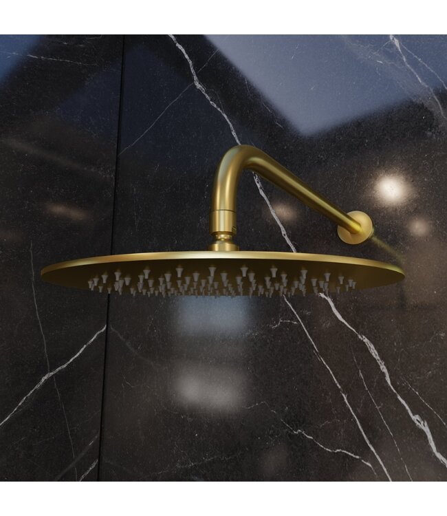 Regendouchekop 25cm PVD geborsteld messing  PVD Gido STV2525BB