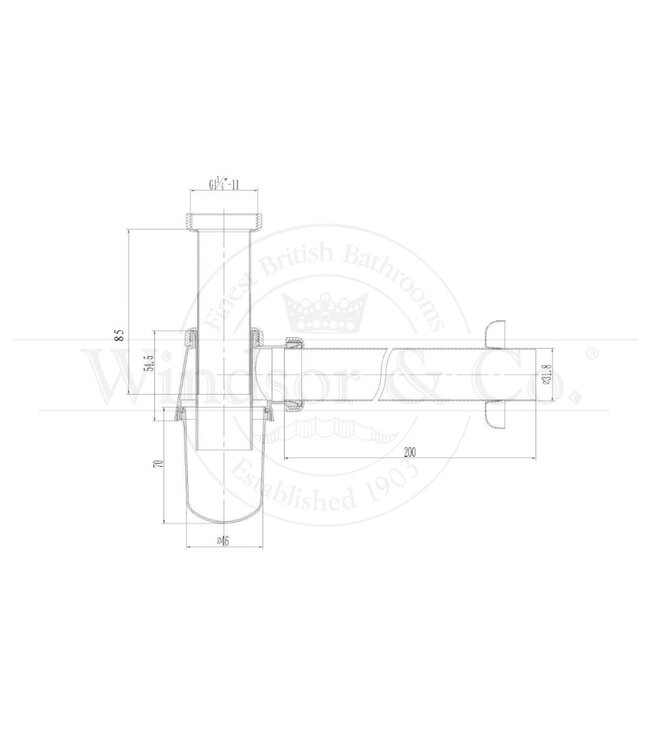 Wastafel bekersifon universeel