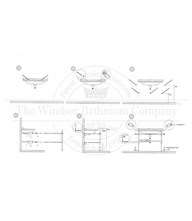 Klassieke wastafel 80cm Portofino WB4197KE