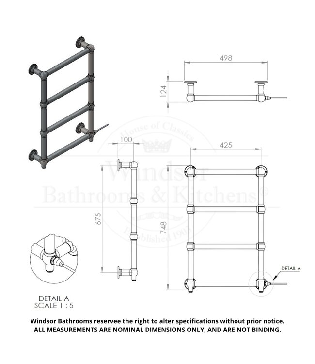 Klassieke handdoekradiator Buckingham WB010AW