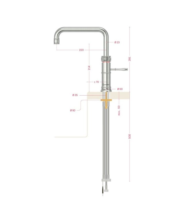 Quooker Kraan Classic Fusion Square
