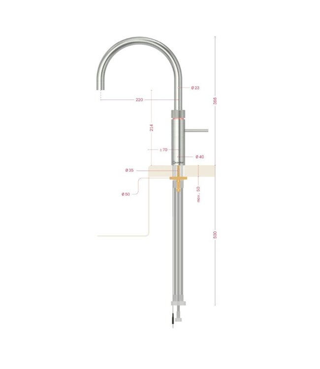 Quooker Kraan Fusion Round Roestvrijstaal