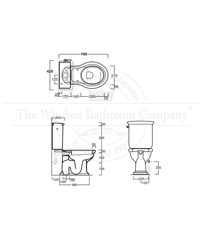 Duoblok toilet Toulon met hendel WBSA036H