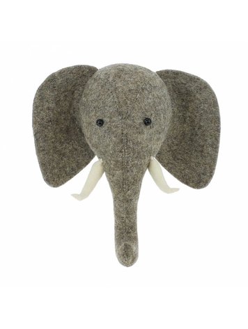 Fiona Walker England Animal Head Elephant With Trunk Up - Semi