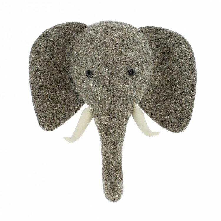 Fiona Walker England Animal Head Elephant With Trunk Up - Semi