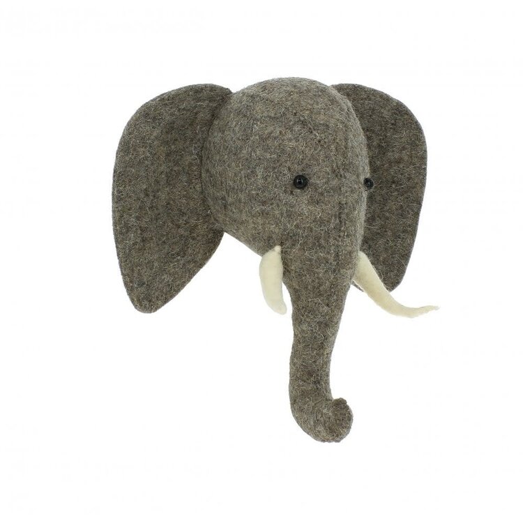 Fiona Walker England Animal Head Elephant With Trunk Up - Semi