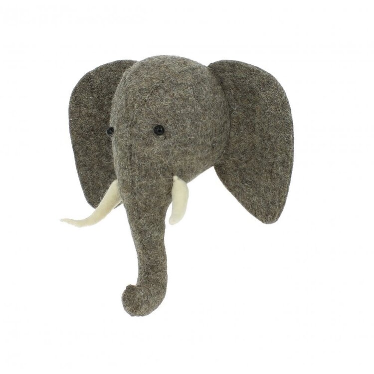 Fiona Walker England Animal Head Elephant With Trunk Up - Semi