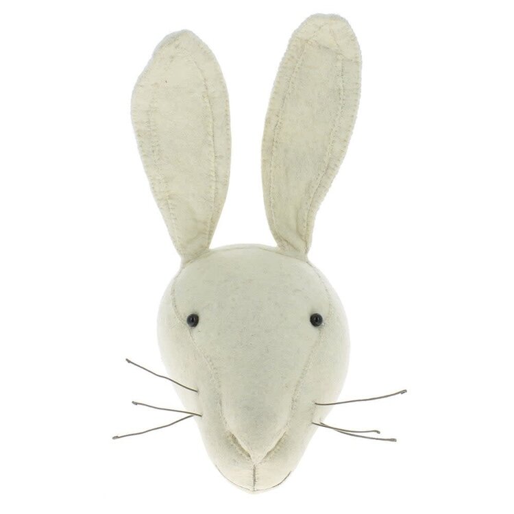 Fiona Walker England Animal Head White Rabbit - Original