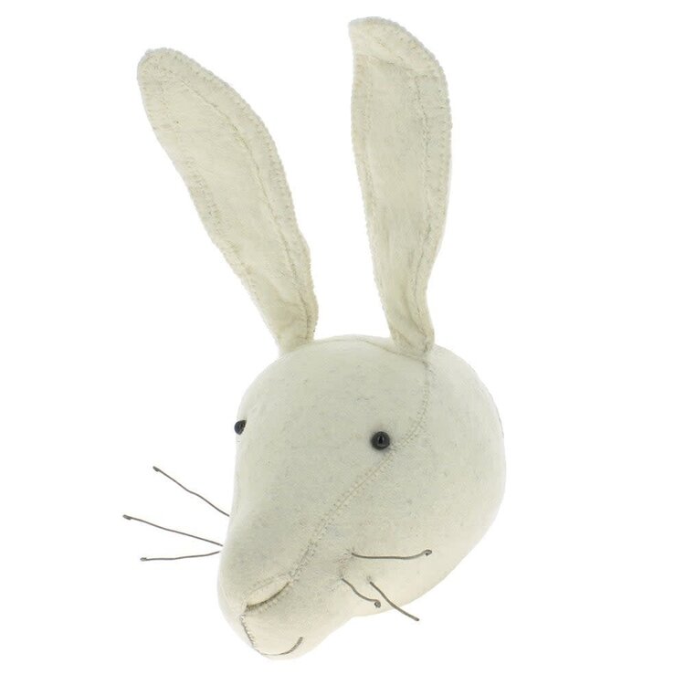 Fiona Walker England Animal Head White Rabbit - Original