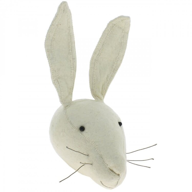 Fiona Walker England Animal Head White Rabbit - Original