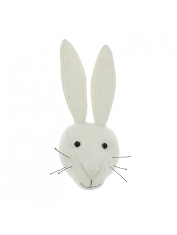 Fiona Walker England Animal Head White Rabbit - Mini