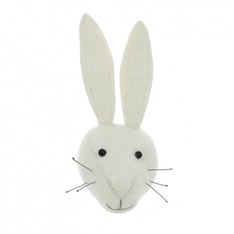 Fiona Walker England Animal Head White Rabbit - Mini