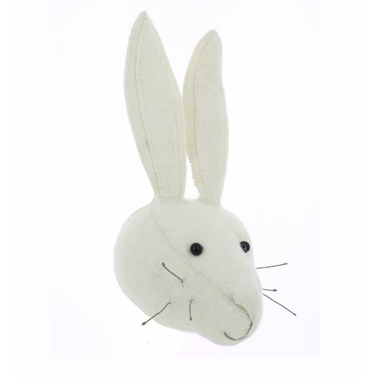 Fiona Walker England Animal Head White Rabbit - Mini