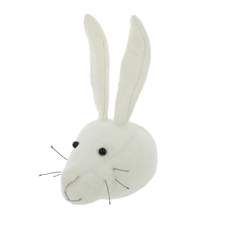 Fiona Walker England Animal Head White Rabbit - Mini