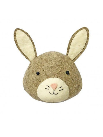 Fiona Walker England Animal Head Grey Bunny - Mini