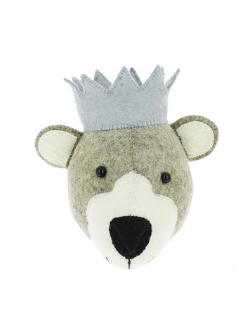Fiona Walker England Animal Head Baby Bear With Crown - Mini