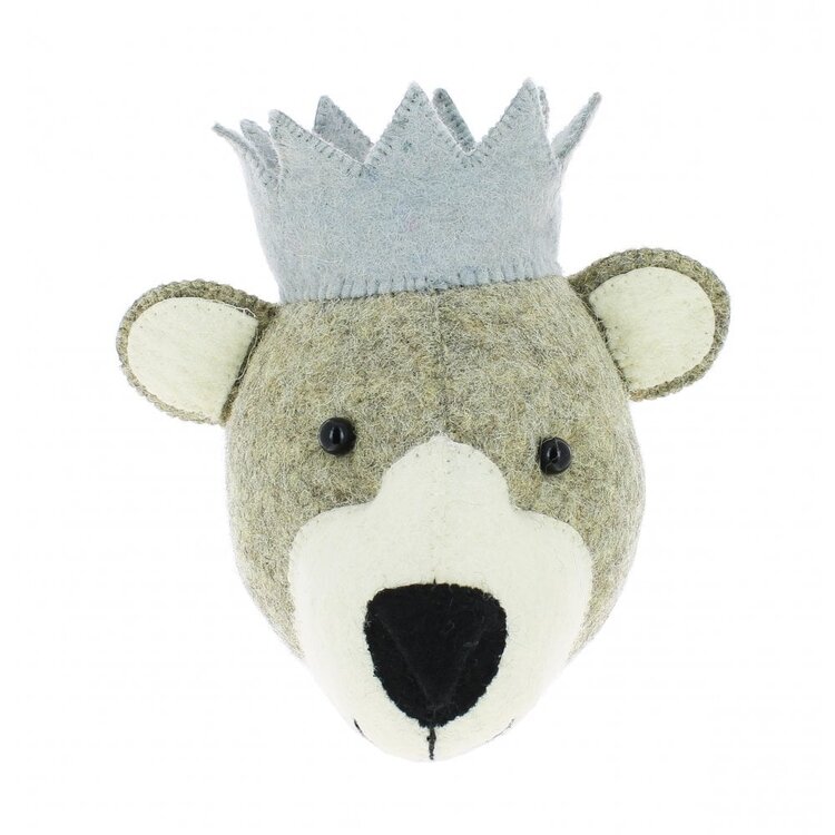 Fiona Walker England Dierenhoofd Baby Beer Met Kroon - Mini