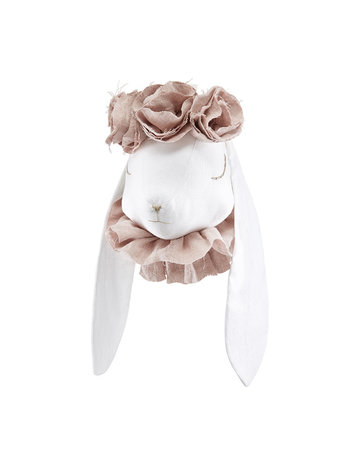 Dierenhoofd Konijn - Poederroze Bloemen