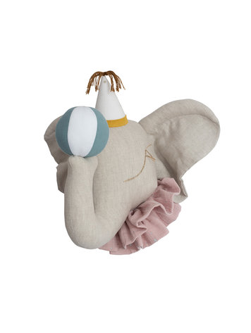 Love me Decoration Dierenhoofd Circus Olifant - Witte Hoed