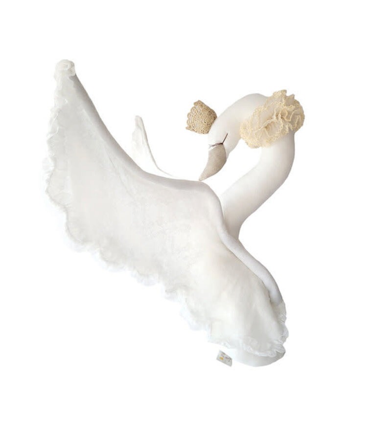 Love me Decoration Swan Linen - Cream With Lace