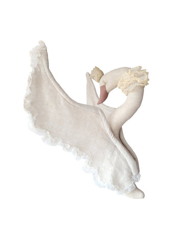 Love me Decoration Swan Linen - Beige With Lace