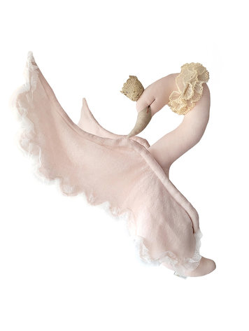 Love me Decoration Swan Linen - Powder With Lace
