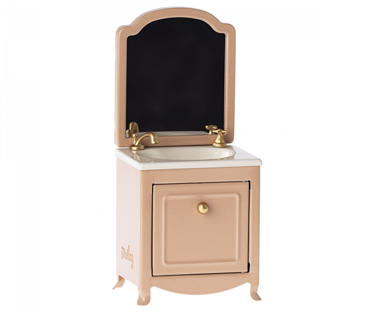 Maileg Sink Dresser With Mirror, Mouse - Dark Powder