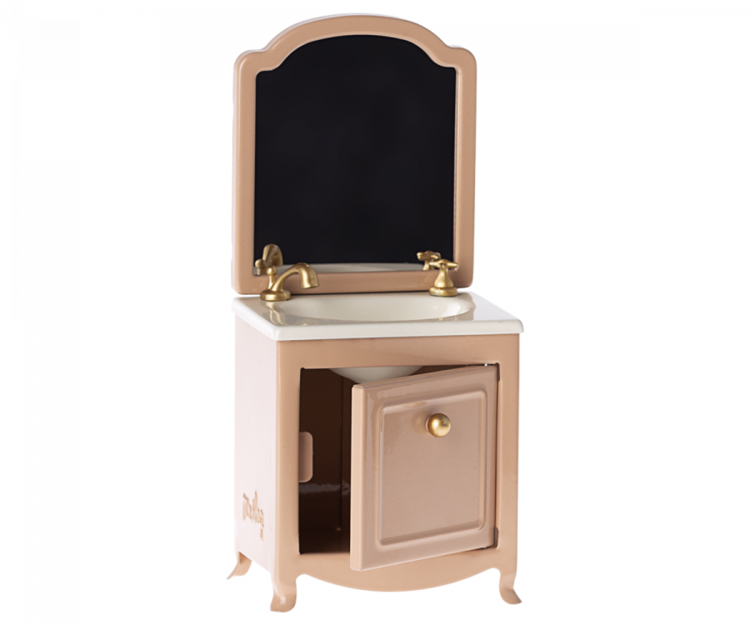 Maileg Sink Dresser With Mirror, Mouse - Dark Powder