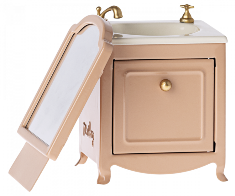 Maileg Sink Dresser With Mirror, Mouse - Dark Powder