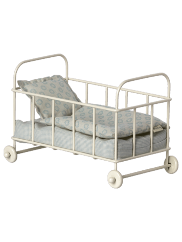 Maileg Cot Bed, Micro - Blue
