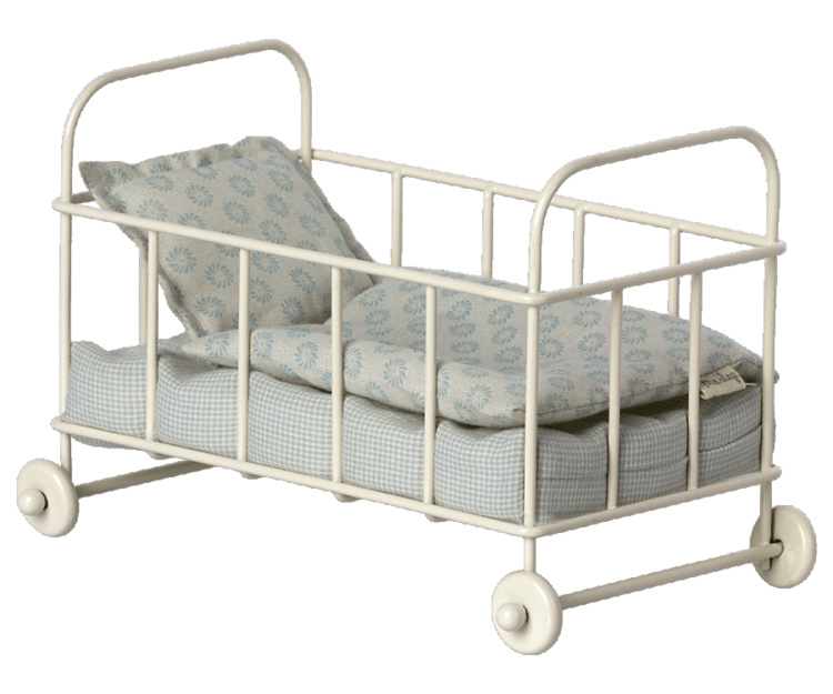 Maileg Cot Bed, Micro - Blue