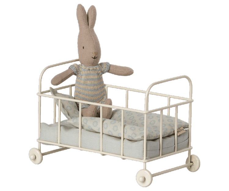 Maileg Cot Bed, Micro - Blue
