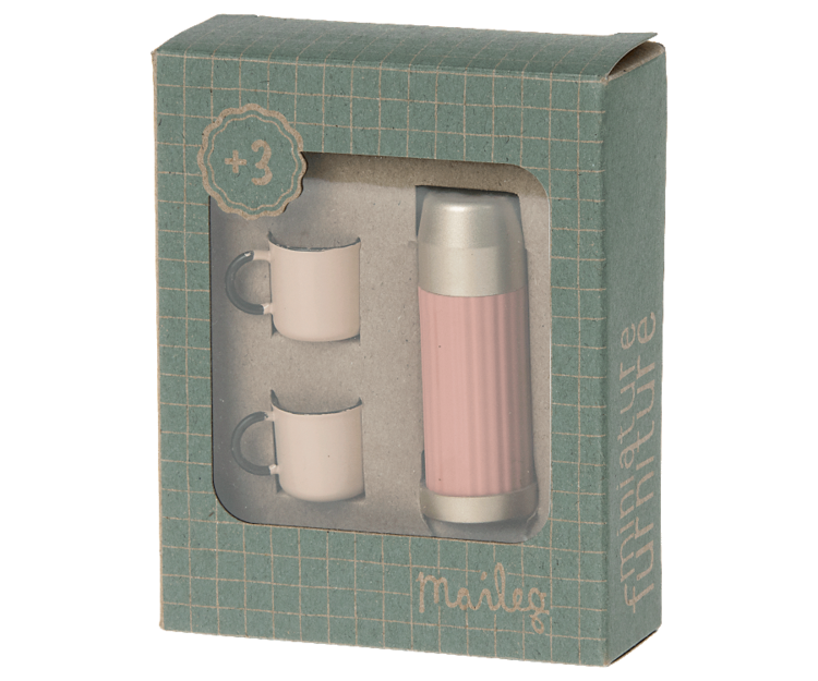 Maileg Thermos And Cups - Soft Coral