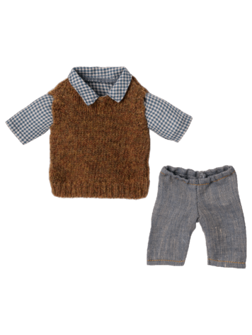 Maileg Shirt, Slipover And Pants For Teddy Dad