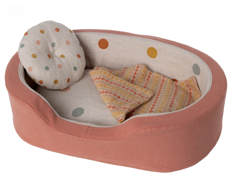Maileg Dog Basket - Coral