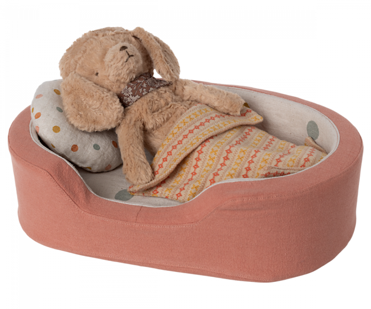 Maileg Dog Basket - Coral