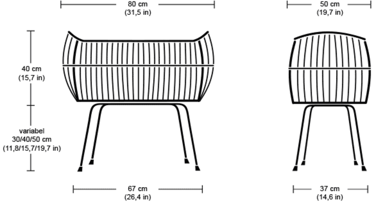 Bermbach Handcrafted Co-sleeper MARTHA Met Matras