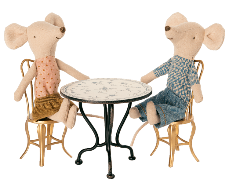 Maileg Vintage Tea Table, Micro - Anthracite