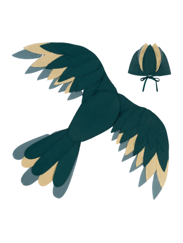 Numero 74 Phoenix Bird Wings - Teal Blue