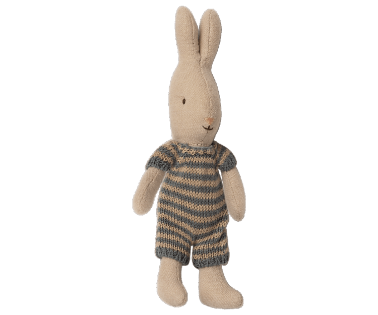 Maileg Rabbit, Micro - Blue/Sand