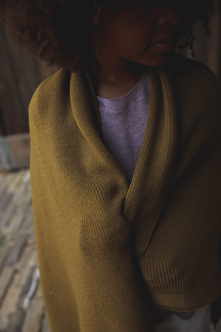 Hvid Blanket Felix - Mustard