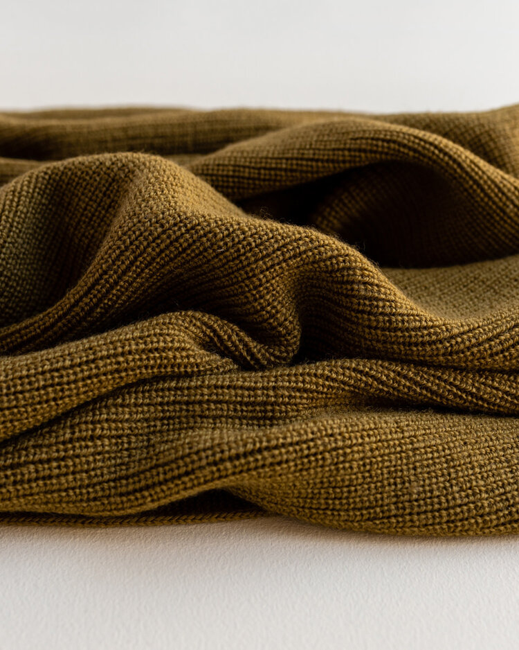 Hvid Blanket Felix - Mustard