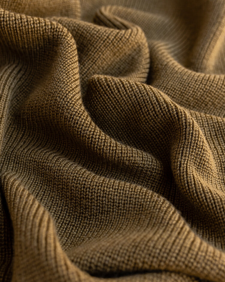 Hvid Blanket Felix - Mustard