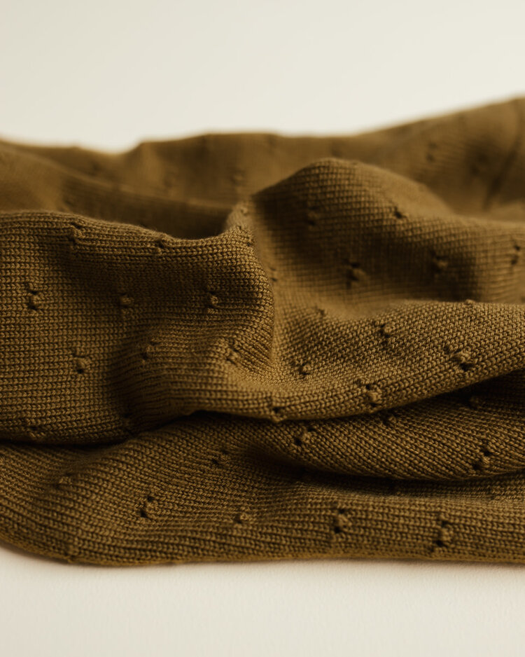 Hvid Dekentje Bibi - Mustard