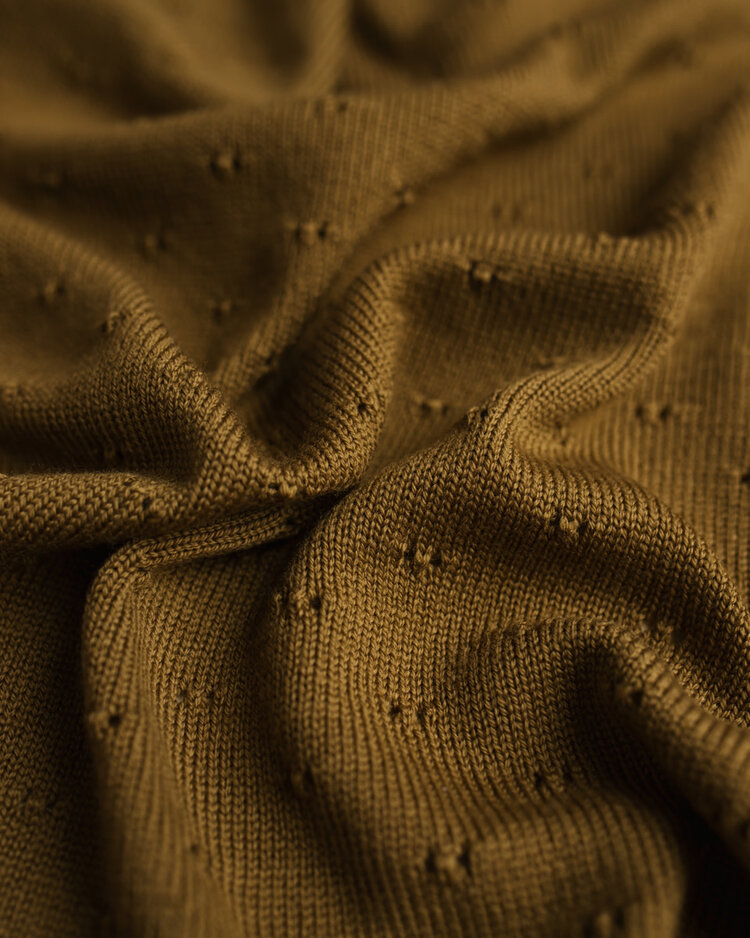 Hvid Dekentje Bibi - Mustard