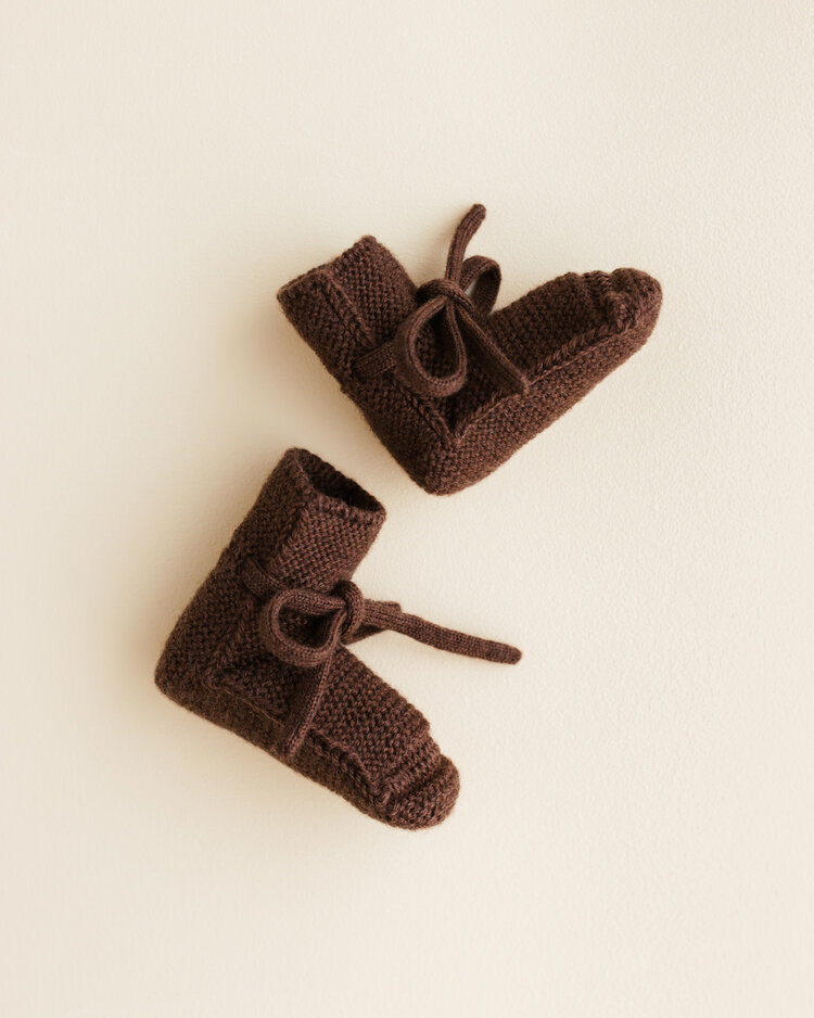 Hvid Booties - Dark Brown
