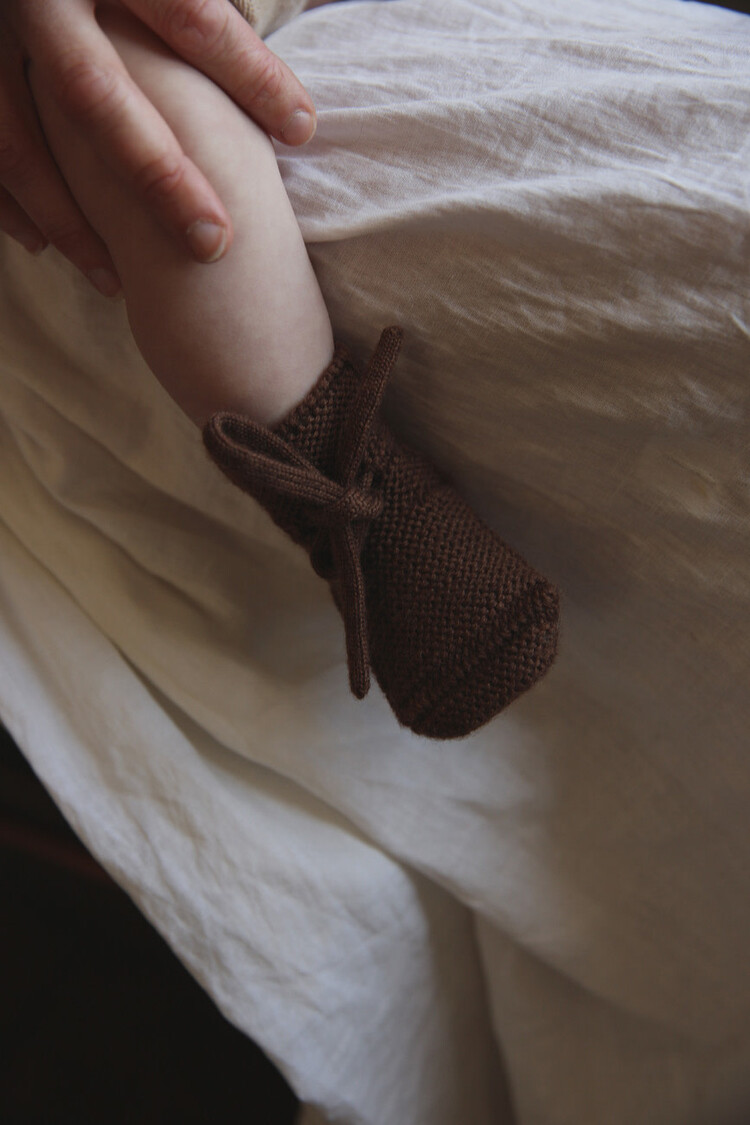 Hvid Booties - Dark Brown