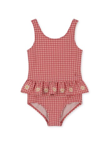 Manuca longsleeve frill swimsuit - cherry blush - Couleur Locale Kids